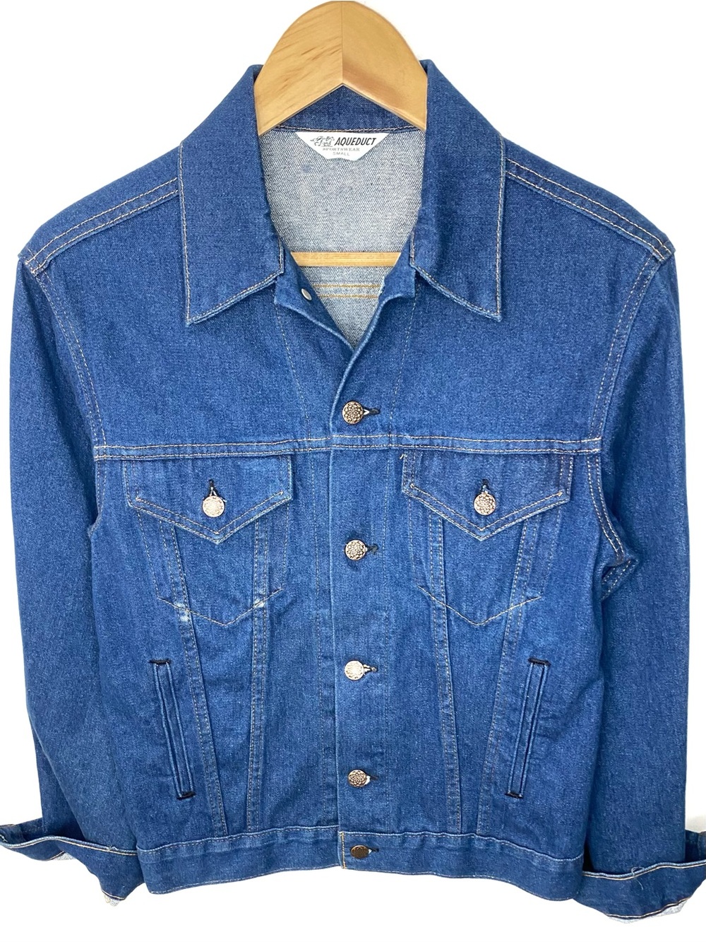 Vintage 70’s Aqueduct Sportswear Men’s Type 3 Denim Trucker Jean Jacket USA Made